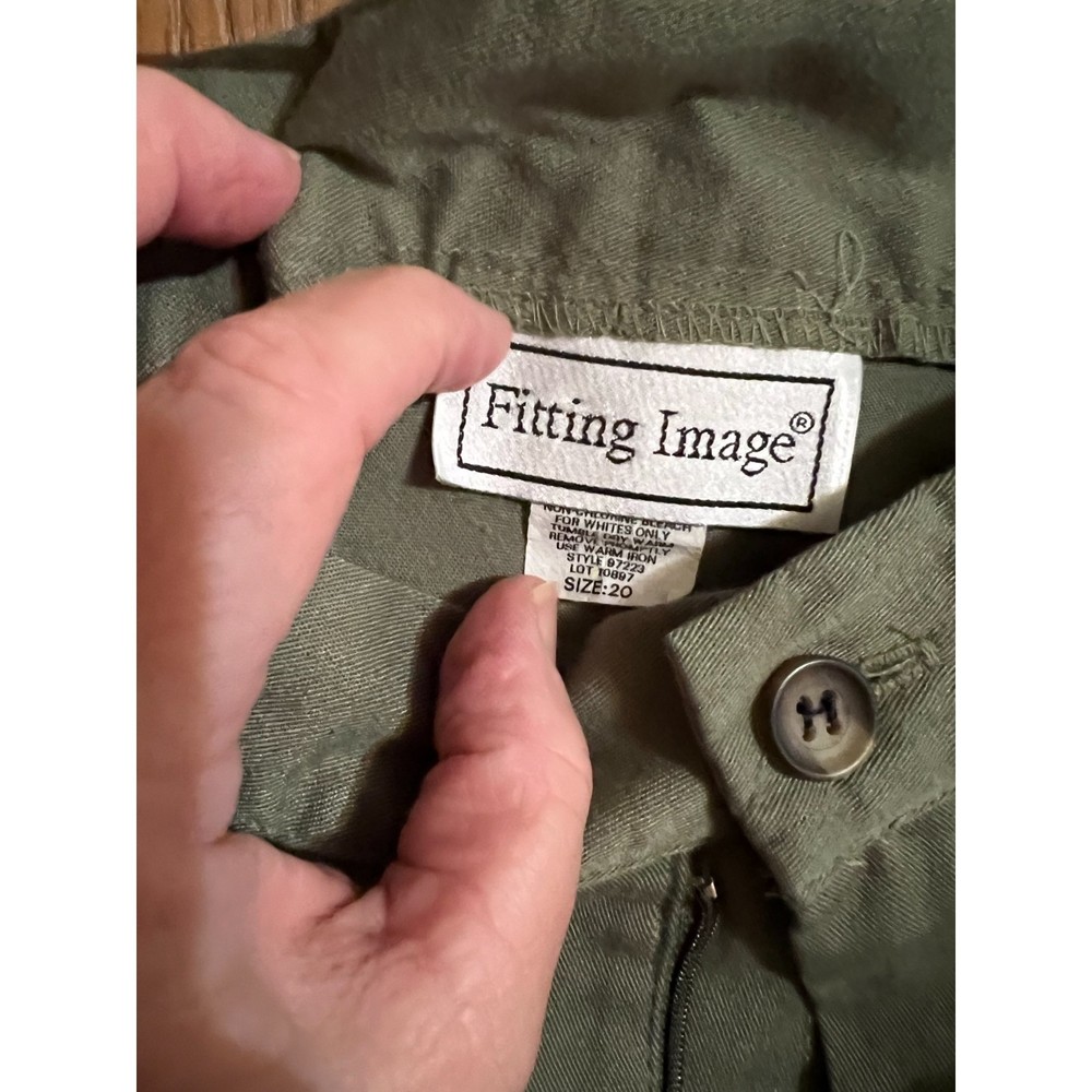 Womens Olive Green Dress Pants 20W Fitting Image